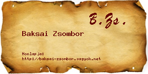 Baksai Zsombor névjegykártya